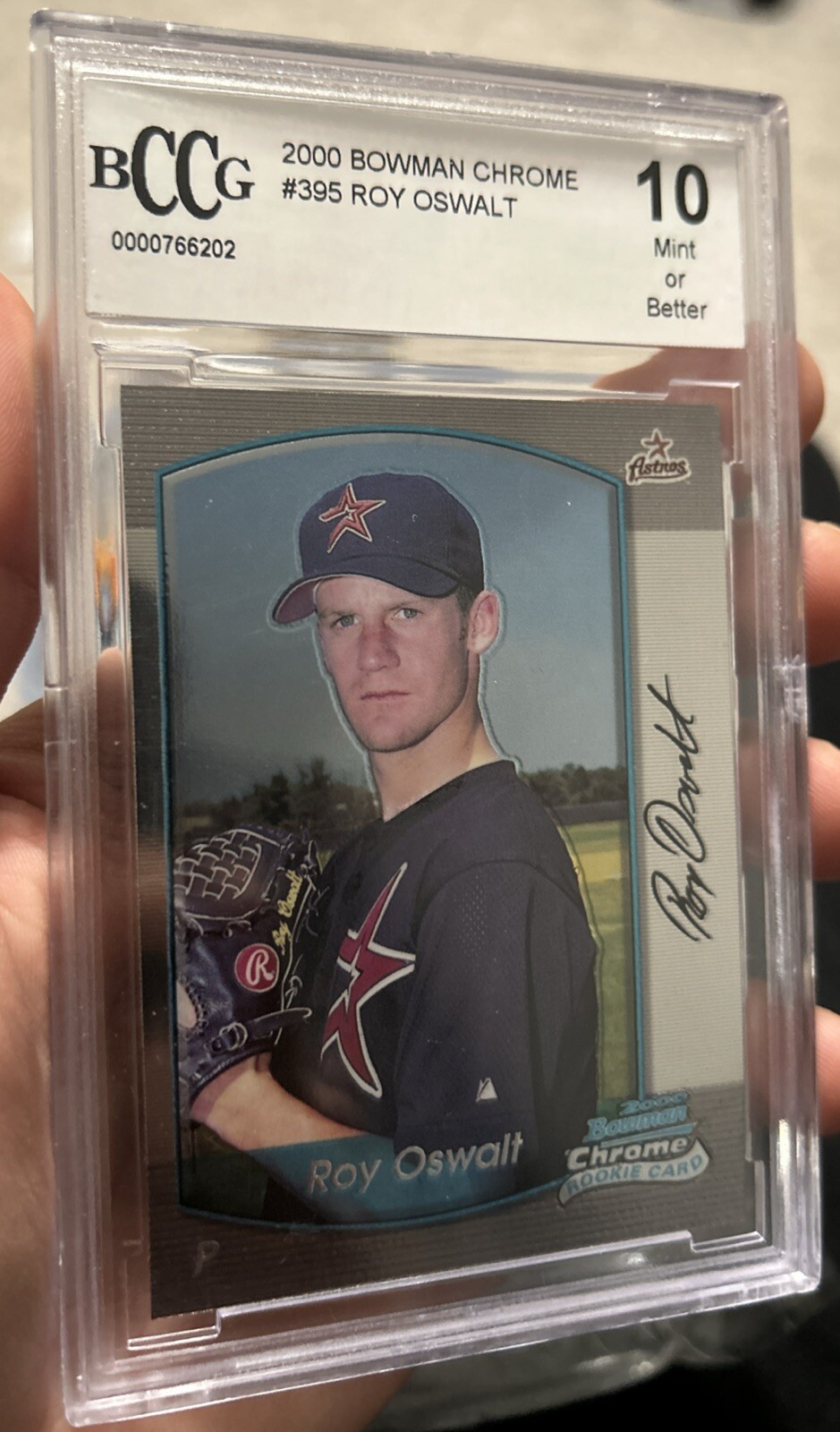 2000 Bowman Chrome #395 ROY OSWALT Houston Astros Rookie BCCG  10 Rookie Card