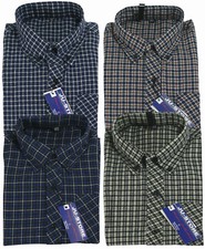 Camicia uomo in flanella tessuto rasato fantasia a quadri casual vintage tg39/46