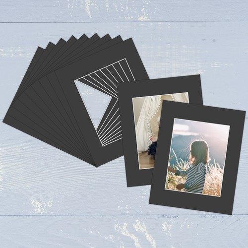 100 Stück, 16x20 Schwarz Bildpassepartout für 11x14 Foto mit weißem Kern Säurefrei - Bild 6 von 7