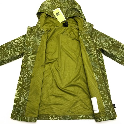 All in Motion Girls Size M 8 Lined Rain Jacket Hooded Thumbholes Aspiring Olive - Picture 6 of 13
