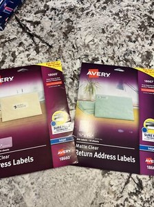 Avery Clear Easy Peel Address Labels-#18660-1" x 2 5/8" Labels & 18667 1/2 X