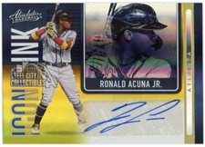 Ronald Acuna Jr 2022 Panini Absolute Iconic Ink Gold Autograph Card #II-RA 2/10