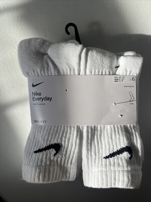 nike mid calf socks white