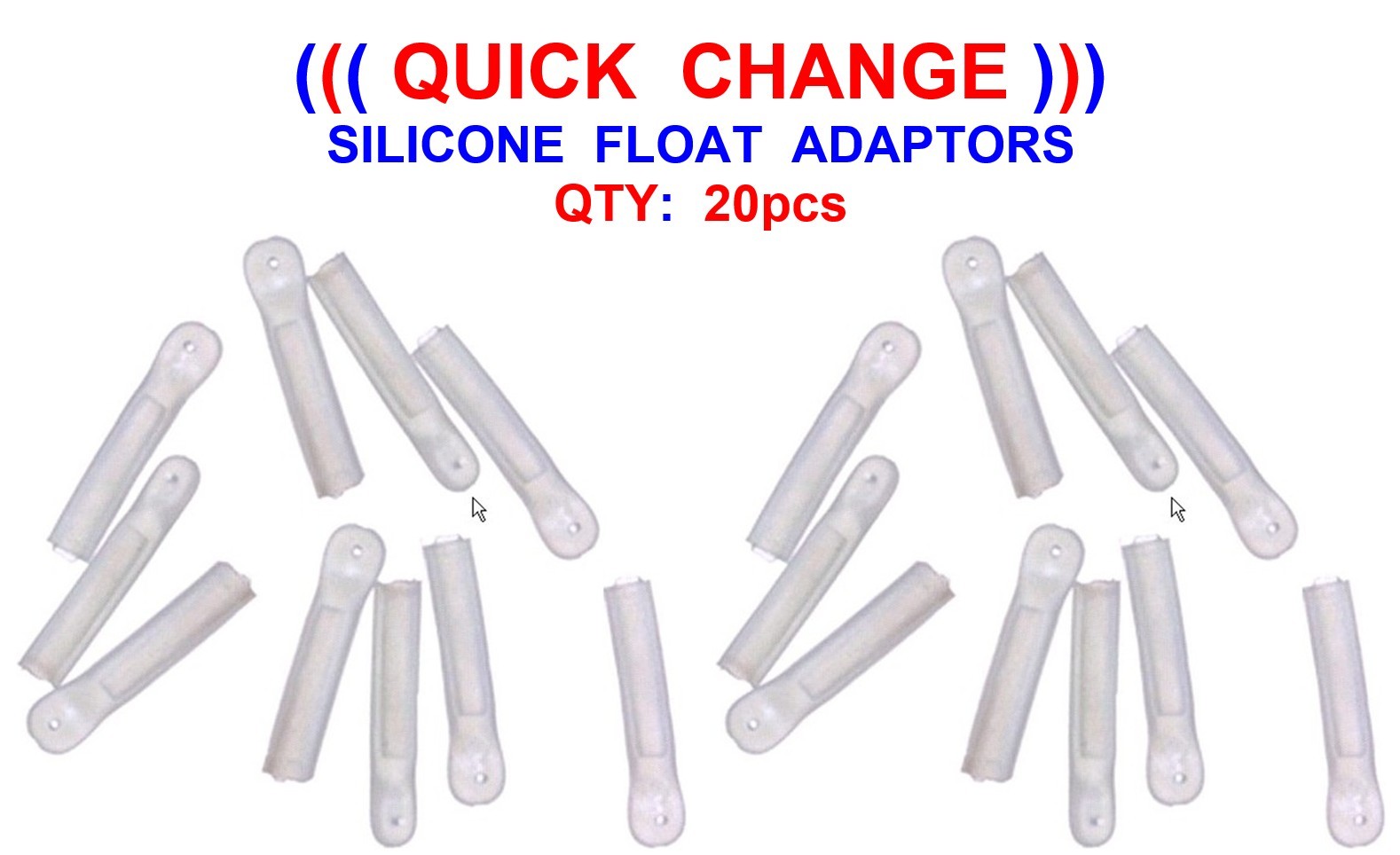 20 SILICONE QUICK CHANGE WAGGLER FLOAT ADAPTORS CARP MATCH FEEDER FISHING TACKLE