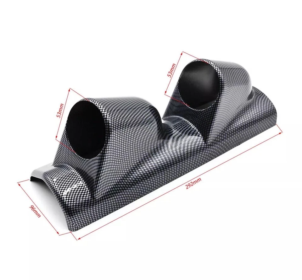 52 mm 2"" conductor izquierdo fibra de carbono pilar A calibre 2 orificios medidor montaje soportes vainas Foto 3 de 4