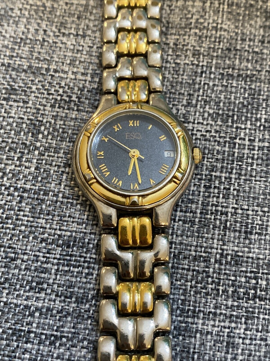 ESQ Esquire Swiss Ladies Two tone Watch Quartz New Battery  display picture 1