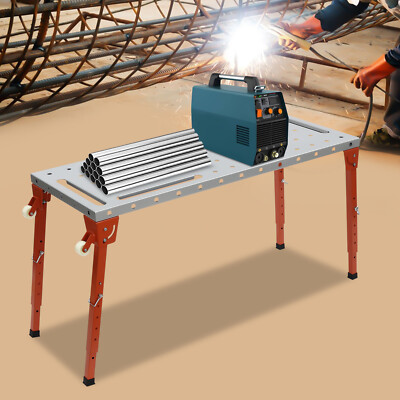 1000 pounds Welding Workbench Table 4 adjustable and foldable legs+2 caster