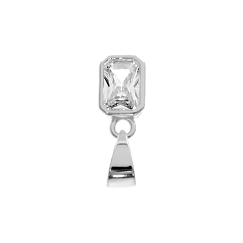 Incasso Baguette Ciondolo Argento Sterling Marchiato Tutti Catena Lengths Nuovo - Immagine 3 di 4