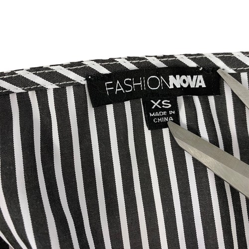 Moda Nova Top Envolvente Para Mujer XS Azul Blanco Rayas Manga Abullonada Puño Náutico - Imagen 9 de 13