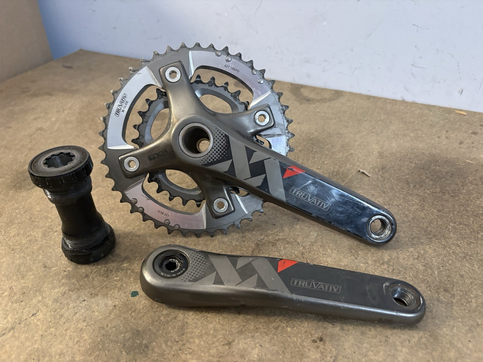 SRAM XX Carbon Fiber 170mm Crankset 2 x 10 Speed 42/28t Mountain Bike Cranks
