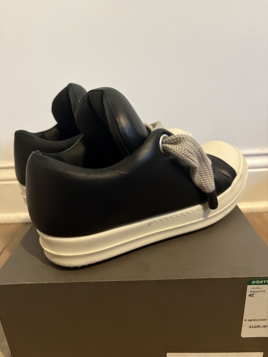 Rick Owens Jumbo Laced Puffer low top Size 42 Pre Owned