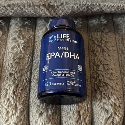 Life Extension Mega EPA DHA Omega-3 Fish Oil 120 Softgels Exp 04/2027