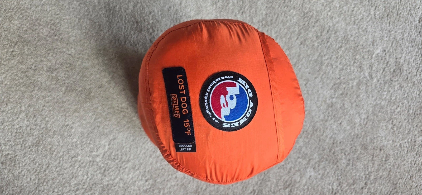 Big Agnes Lost Dog 15" Fireline Eco Sleeping Bag Regular Left Zip, Orange