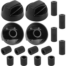  Universal Control Knobs Replacement with 12 Adapter Compatible Black