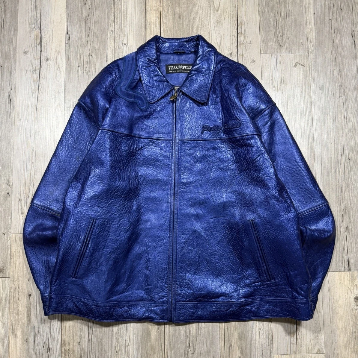 Pelle Pelle Leather Outer Shell Blue Coats, Jackets & Vests for
