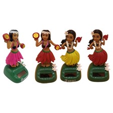 Solar Powered Hawaiian Dancing Hula Girl Shaking Doll Decor for Car Dashboard
