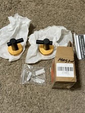 2-Pack Round Base Wall Mounted J-Hook Robe/Towel Hook in Black and Gold NEW