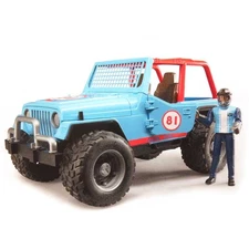 1/16 Blue Jeep Cross Country Racer W/ Driver By Bruder 2541