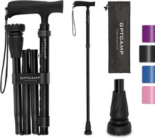 G2 Walking Stick, Fold-Up Walking Cane for Women and Men with Wrist Strap, Porta