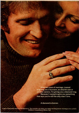 De Beers Diamond Ring Vintage Magazine Print Ad 1970s Full Page