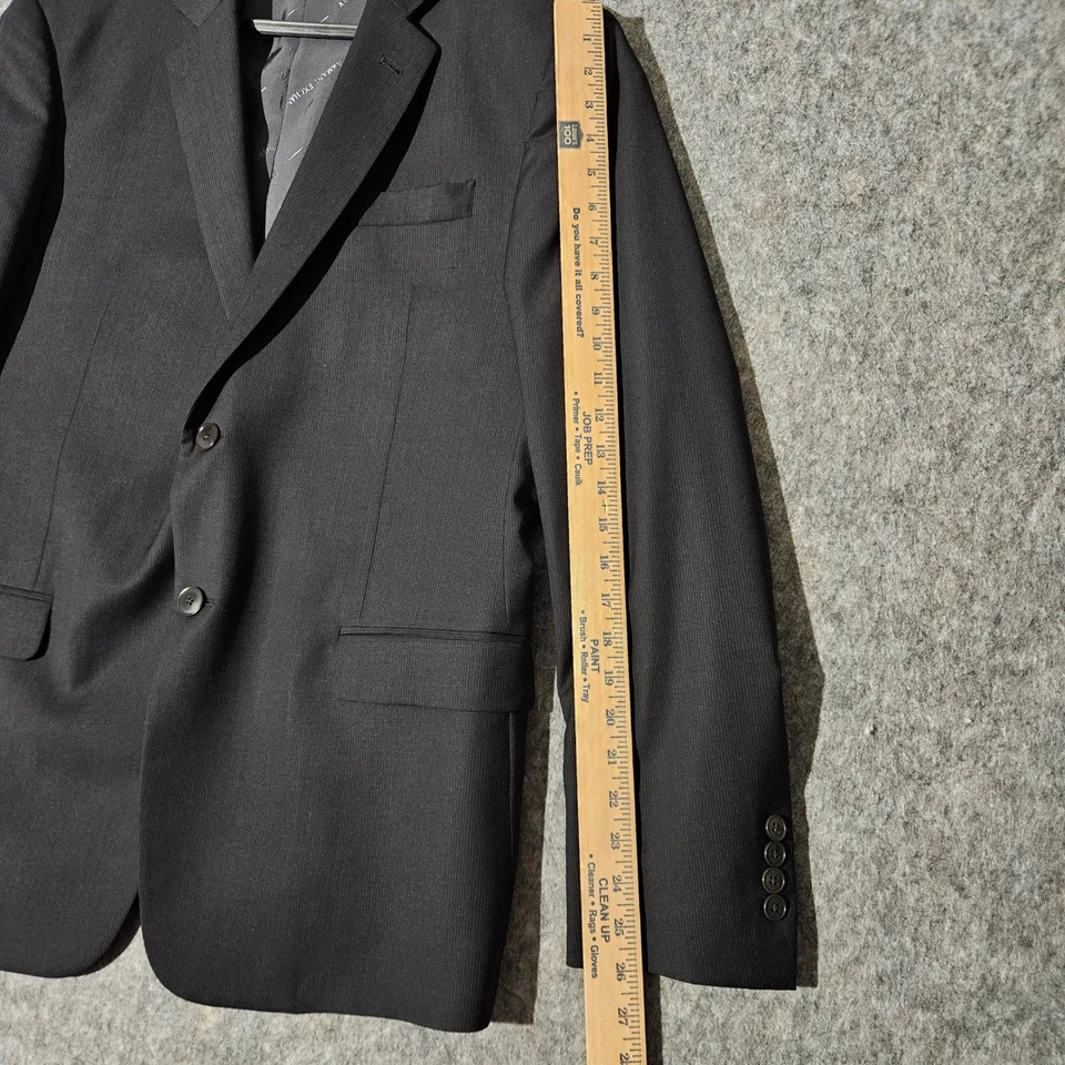 Blazer chaqueta traje 42 Armani Exchange para hombre negro a rayas mezcla de lana elástico Foto 4 de 4