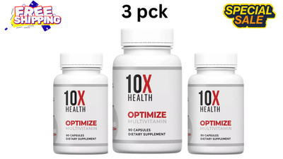 3 PACK Authentic 10X Health Optimize Methylated Multivitamin 90