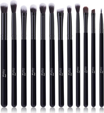 Professional 12Pc Eye Makeup Brush Set Black Blending Eyeshadow Concealer Set