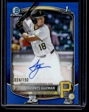 ADONYS GUZMAN 2025 BOWMAN DRAFT CHROME #CPA-AG BLUE REFRACTOR AUTO 024/150