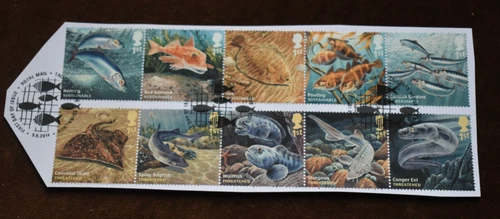 GB 2014 Sustainable Fish, Stamps On Piece, Used, ex FDC