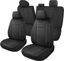Full Set Black Premium Pu Leather Car Seat Coversuniversalsplit Benchcaromop Full Set Black Premium Pu Leather Car Seat Coversuniversalsplit Benchcaromop