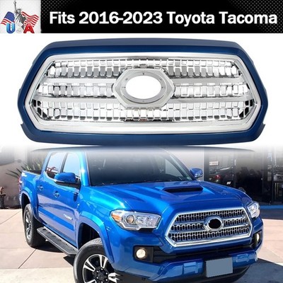 Fits 2016-2023 Toyota Tacoma Front Upper Grille Assembly 8T0 Blazing Blue Chrome