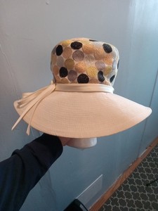 Evelyn Varon Model Wide Brim 1940\'s Vintage Original Hat Woven MCM Velvet Band Evelyn Varon Hat | eBay main image 3