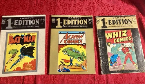 Lot Of 6 VTG DC Treasury-sizes Comic Books Action Comics #1, Batman & More