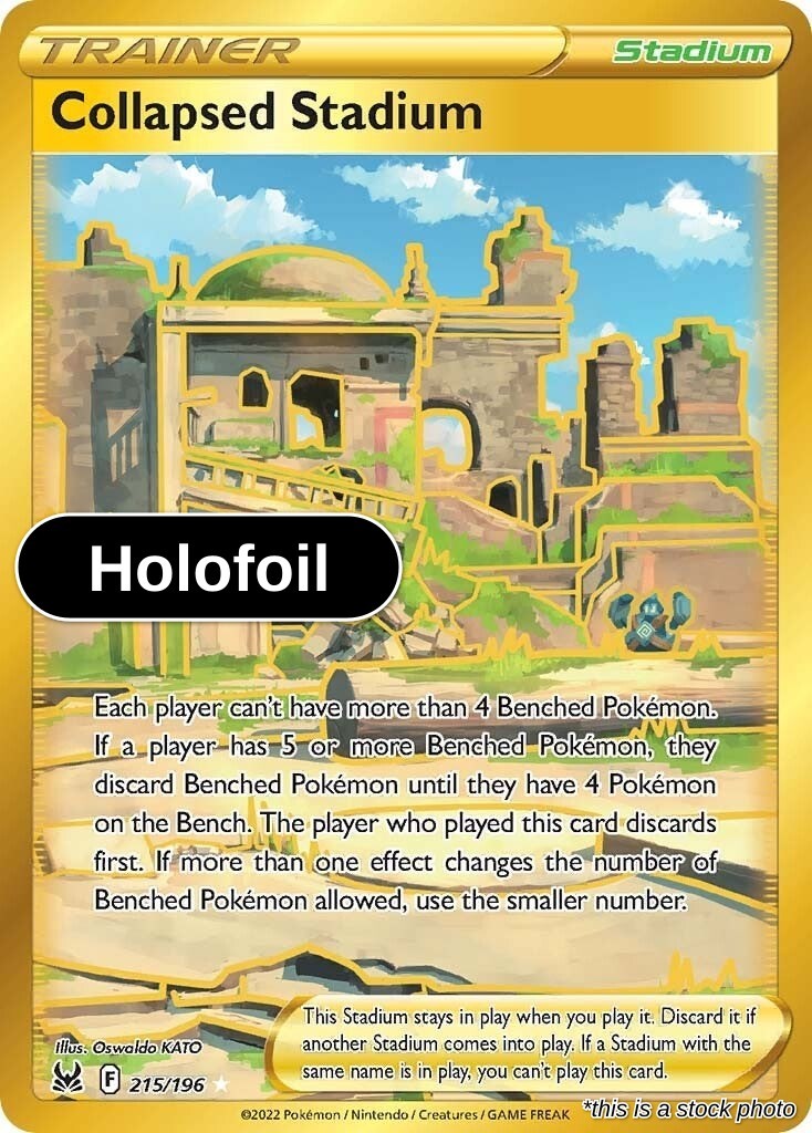 Collapsed Stadium (Secret) Holofoil SWSH11: Lost Origin 215/196 NM Pokemon