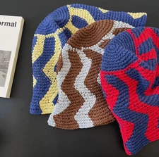 56-58cm Womens Korean Style Knitted Casual Retro Fashion Sun Hat