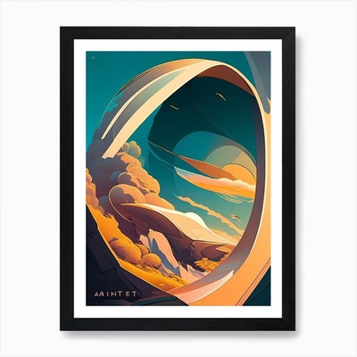 Zenith Comic Space Weltraum Kunstdruck gerahmt Wandbild Poster Leinwanddruck Bild