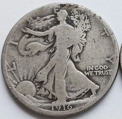 1916-P Walking Liberty Silver Half Dollar Good, Better Date 50C