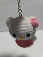Hello Kitty Handmade Crochet Keychain Hello Kitty Keychain Cute Gift Charm