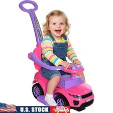 2 in 1 Toddler Push Car Ride On Stroller Realistic Steering Safe Design Storage