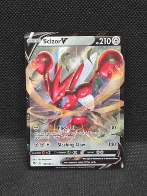Scizor V 118/189 Pokemon SWSH03: 2020 Darkness Ablaze Ultra Rare 