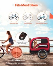 Dog Bike Trailer, Supports up to 100 lbs, Pet Cart Bicycle Carrier Sma