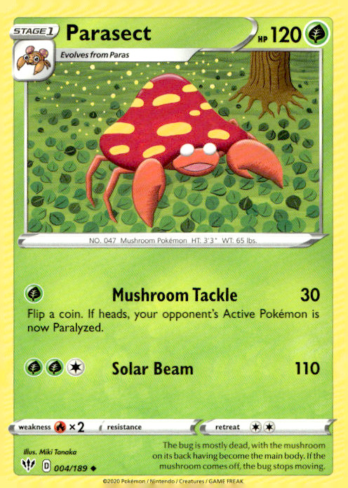 Parasect 004/189 Uncommon Regular SWSH03: Darkness Ablaze NM