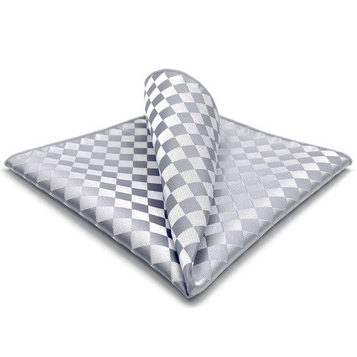 Cravatta uomo S&W SHLAX&WING argento bianco sporco grigio chiaro a scacchi roomibica - Foto 10 di 14