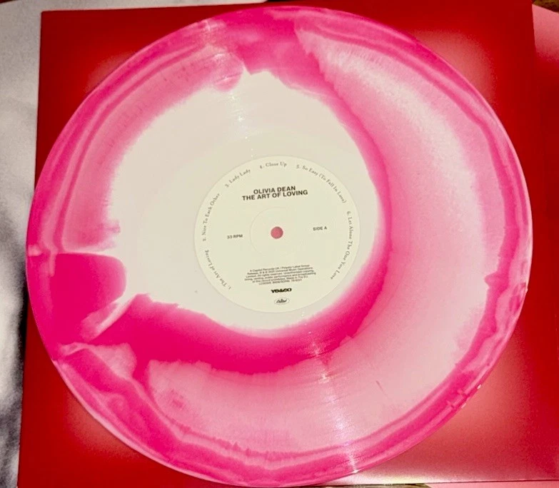 Olivia Dean The Art Of Caring Blood Records Pink & White Vinyl Numbered & Signed - Image 3 of 4