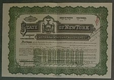State New York Bond State Improvements 03.1931 - 03.1944 3,25 % 10.000 USD