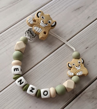 Handmade Personalized Beaded Pacifier Clip Holder Strap, Multicolor