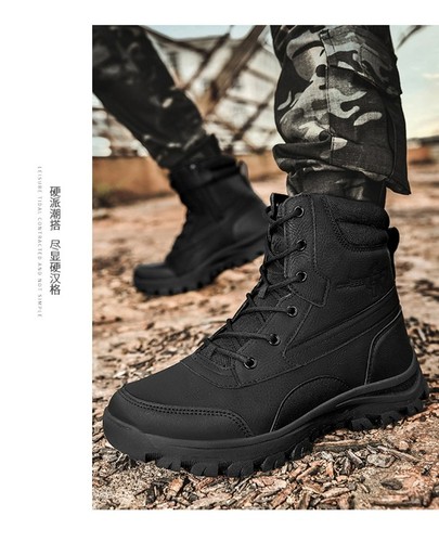 Hombres Botas Tácticas Botas del Ejército Tobillo Militar Desierto Impermeables Trabajo Seguridad Zapatos - Imagen 16 de 22