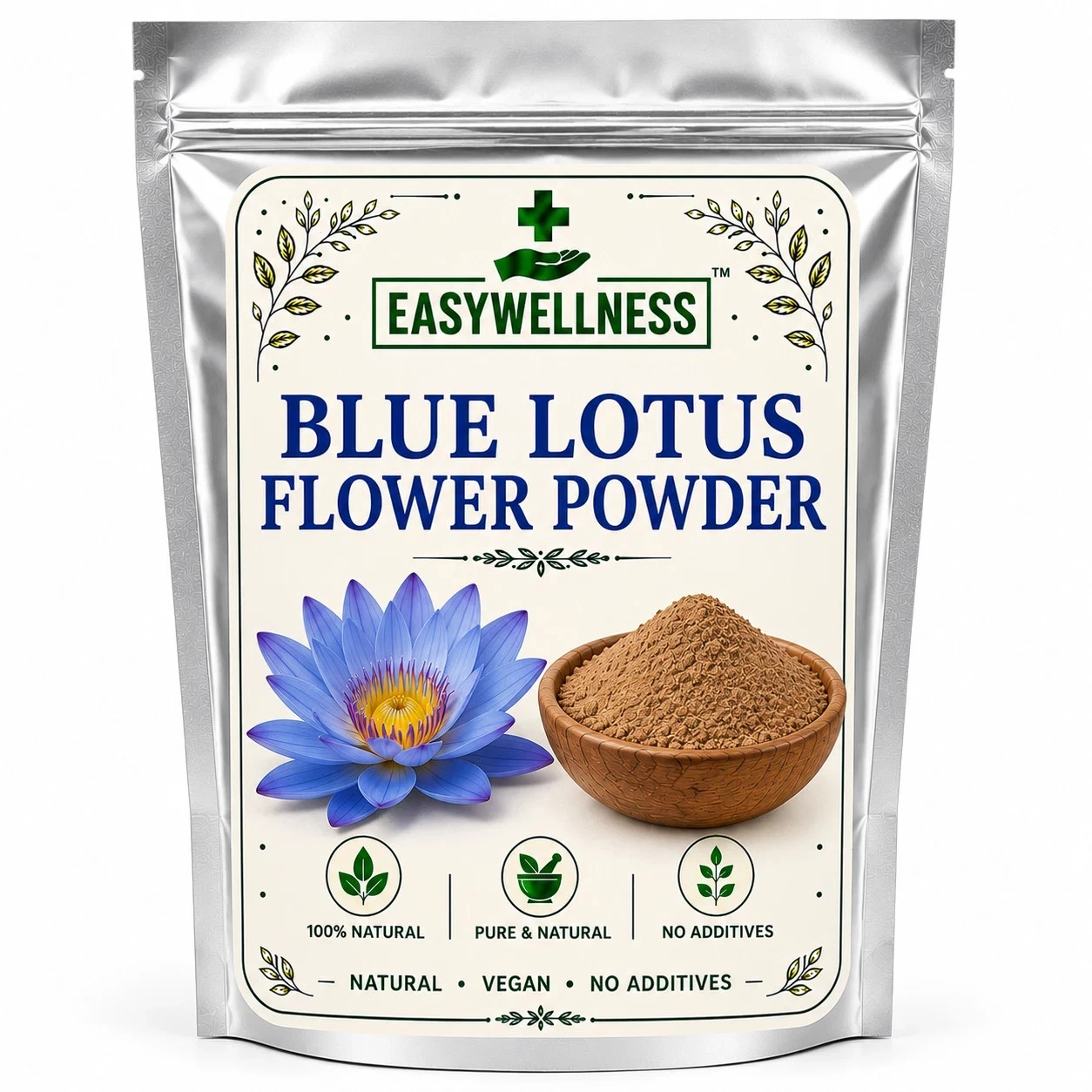 EasyWellness Blue Lotus Flower Powder Natural Vegan Herbal Powder 100GM