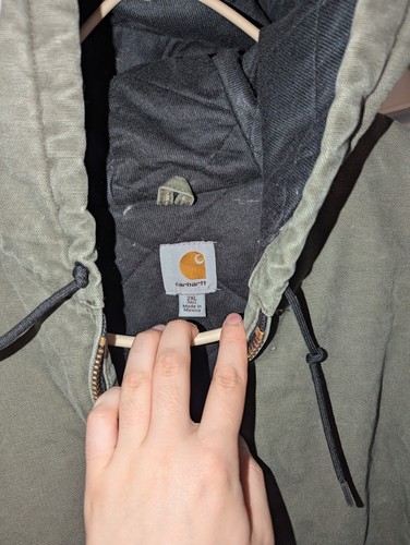 Giacca uomo vintage Y2k Carhartt J130 Active taglia 2XLT alta verde militare full zip - Foto 3 di 13