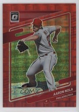 2021 Panini Donruss Optic Red Pandora Prizm 37/99 Aaron Nola #129 fm0